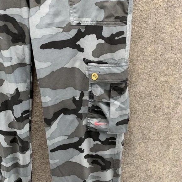 Nike Pants Women Small Ladies Camo Gray Black Pockets Cargo Outdoors Dri Fit VTG - Picture 3 of 12